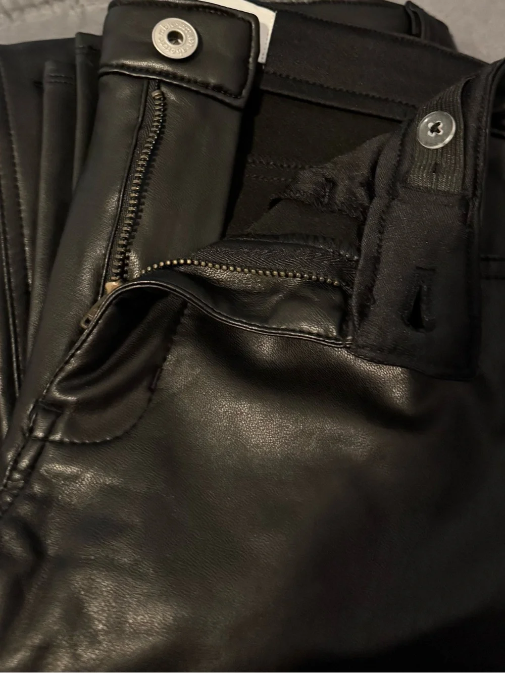abercrombie kids Black Skinny Vegan Leather Jeans